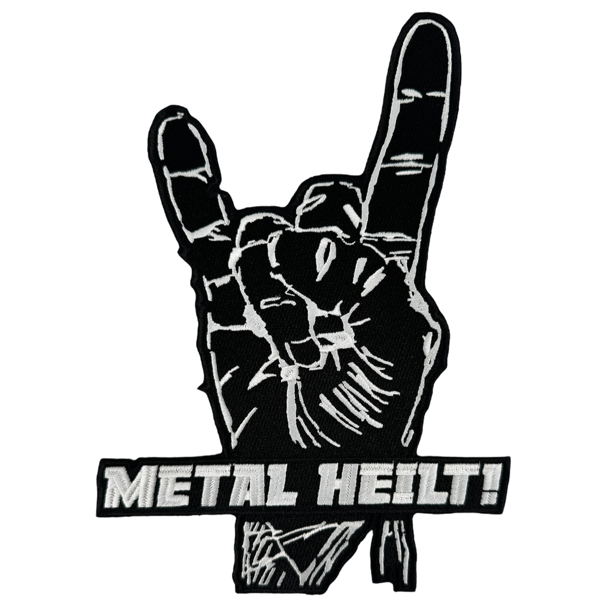 METAL HEILT - Gesticktes Patch 'METAL HEILT!' Pommes (klein)'